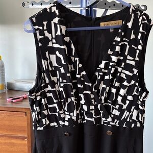 Nipon Boutique Black and White Midi Dress